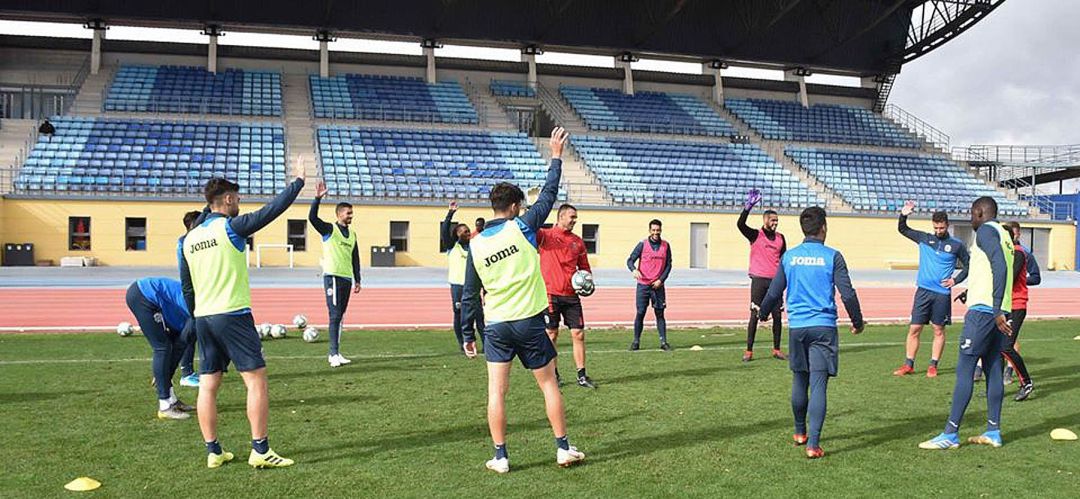 Uno de los entrenamientos del conjunto fuenlabreño esta semana en las instalaciones de la URJC Uno de los entrenamientos del conjunto fuenlabreño esta semana en las instalaciones de la URJC