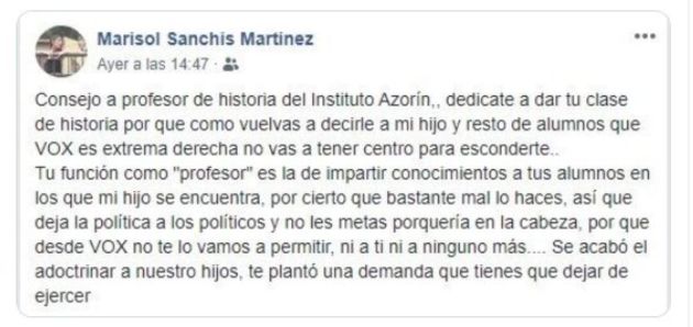 Mensaje de la candidata de Vox al Congreso por Alicante. Mensaje de la candidata de Vox al Congreso por Alicante.