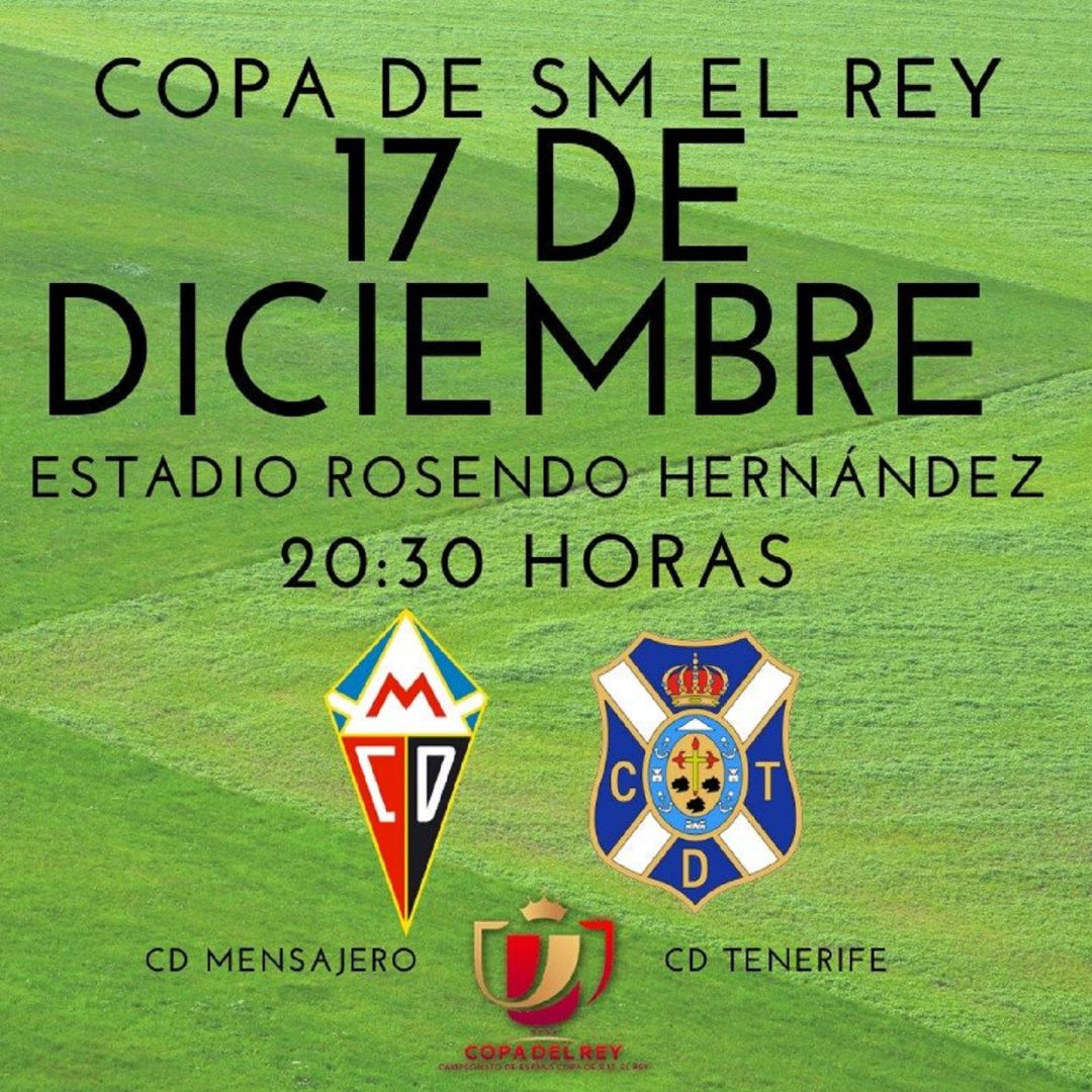 El Rosendo Hernández albergará la cita copera entre Mensajero y Tenerife El Rosendo Hernández albergará la cita copera entre Mensajero y Tenerife