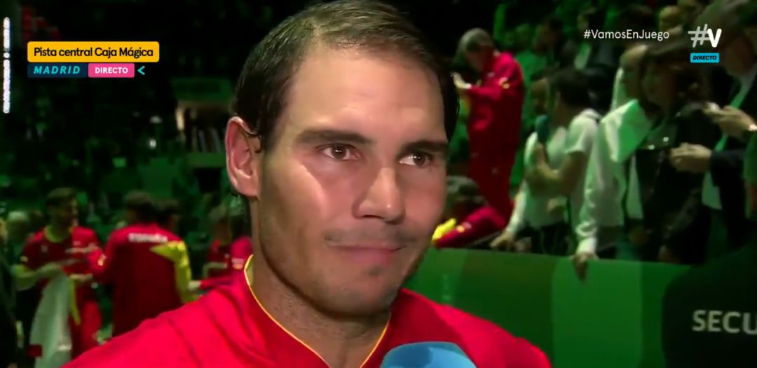 Rafa Nadal, durante su entrevista en Movistar tras ganar la Copa Davis Rafa Nadal, durante su entrevista en Movistar tras ganar la Copa Davis