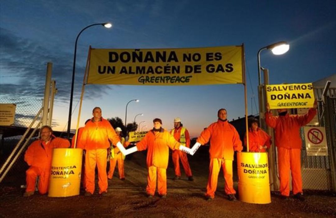 Acción de protesta contra el almacén de gas en Doñana (Archivo) Acción de protesta contra el almacén de gas en Doñana (Archivo)