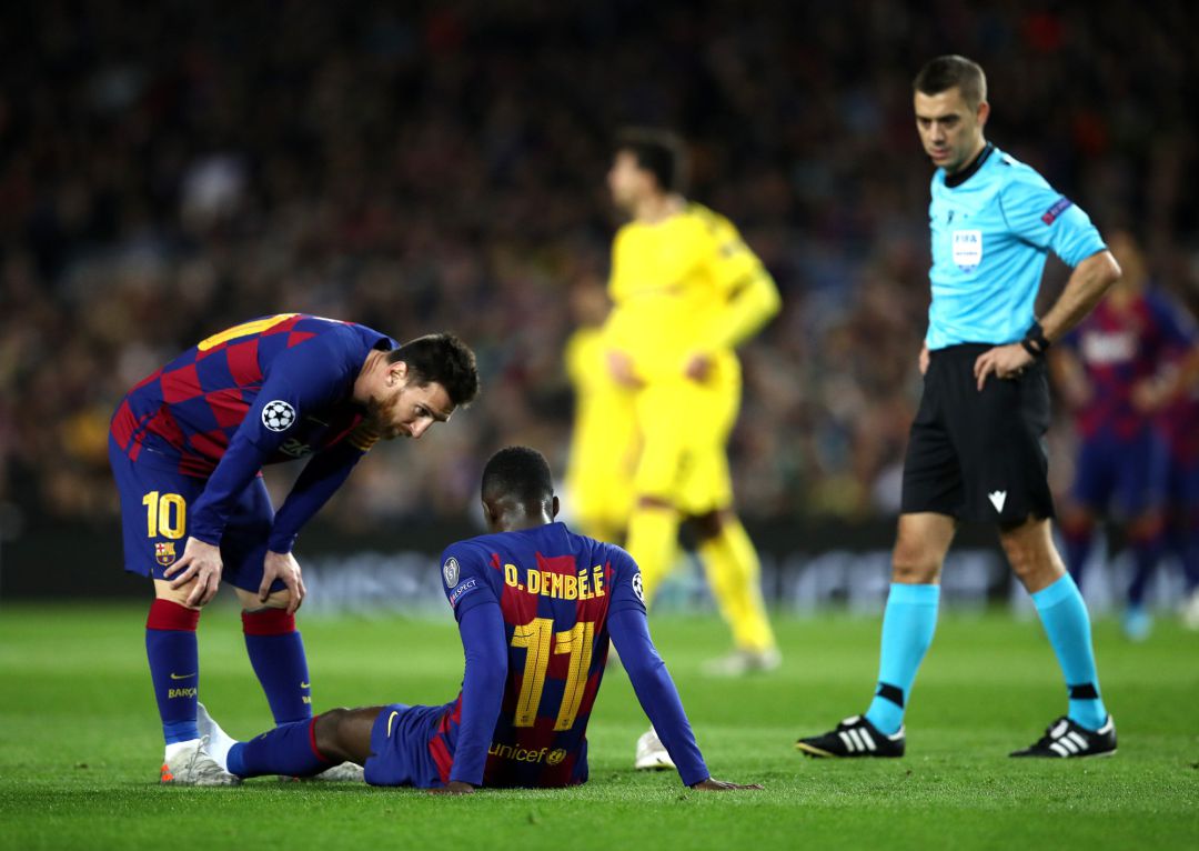 Dembélé, en el partido ante el Borussia Dortmund en el que se lesionó. Dembélé, en el partido ante el Borussia Dortmund en el que se lesionó.