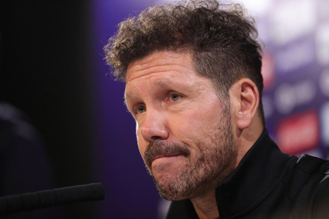 Simeone, este sábado en la rueda de prensa previa al partido ante el FC Barcelona Simeone, este sábado en la rueda de prensa previa al partido ante el FC Barcelona