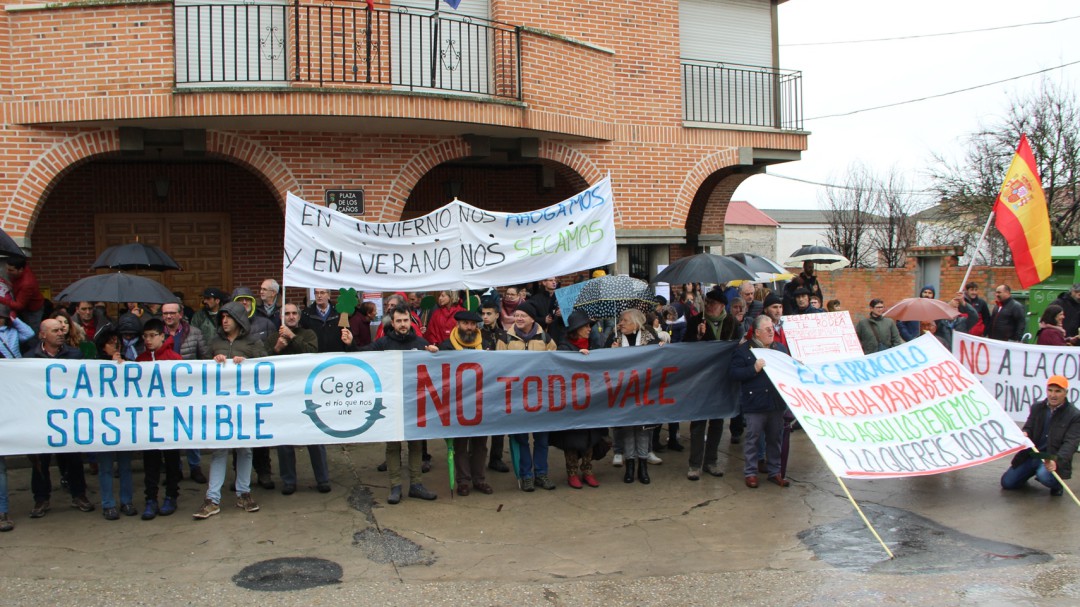 Vecinos de Gomezserracín y la comarca se manifiestan contra la concentración de pinares
