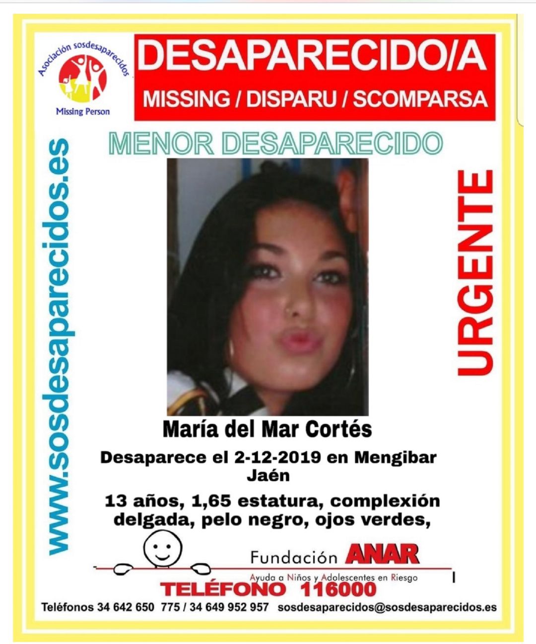 María del Mar Cortés ha desaparecido María del Mar Cortés ha desaparecido