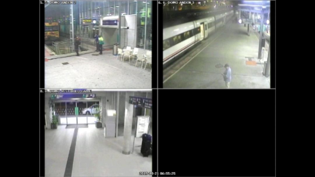 Imágenes del detenido en las cámaras de vigilancia de la estación de Guixar Imágenes del detenido en las cámaras de vigilancia de la estación de Guixar