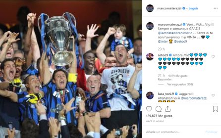 Materazzi se acuerda de Ibra en la Champions de 2010 Materazzi se acuerda de Ibra en la Champions de 2010