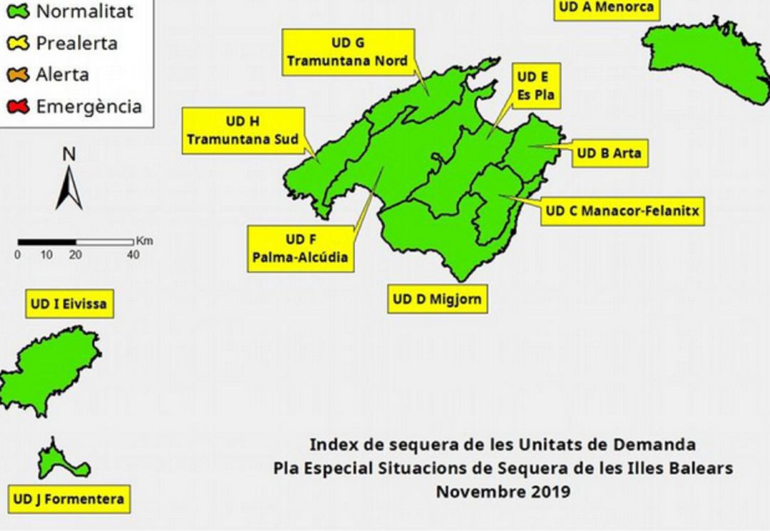Estado de las masas hídricas en noviembre Estado de las masas hídricas en noviembre
