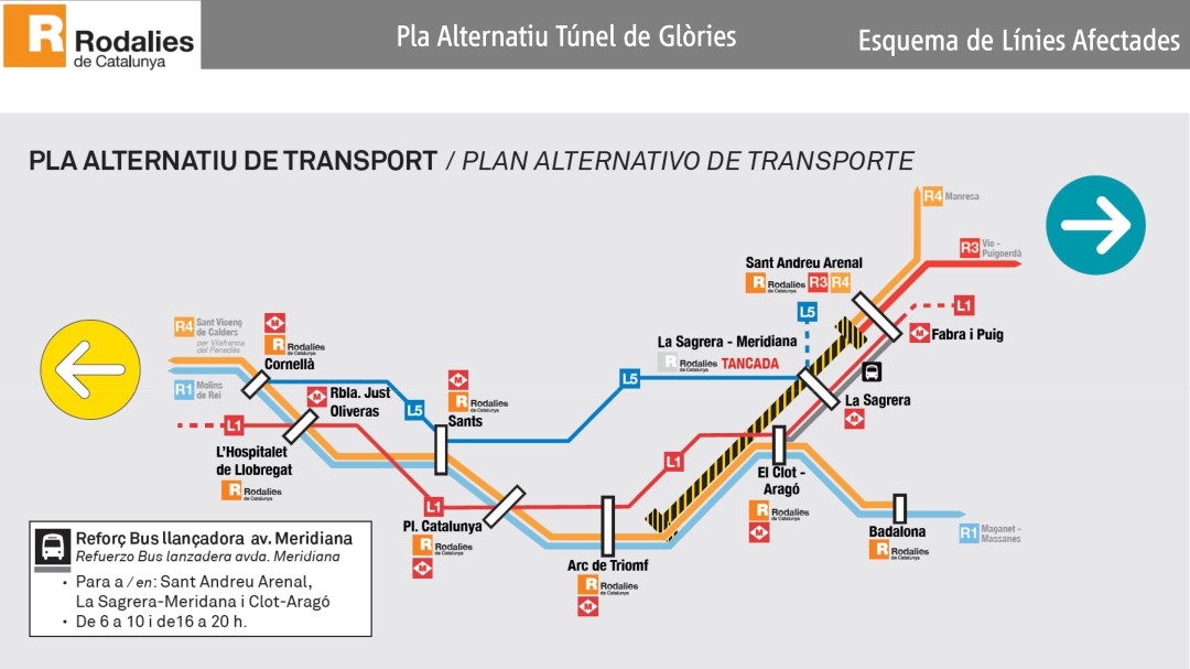 Els usuaris de la R3 i la R4 de Rodalies trigaran un quart d'hora més en entrar a Barcelona al Nadal