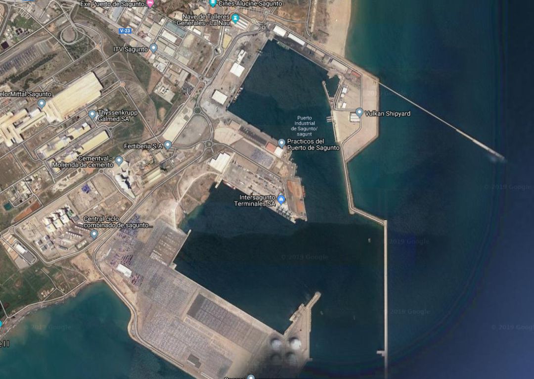 Imagen aérea del puerto de Sagunt Imagen aérea del puerto de Sagunt