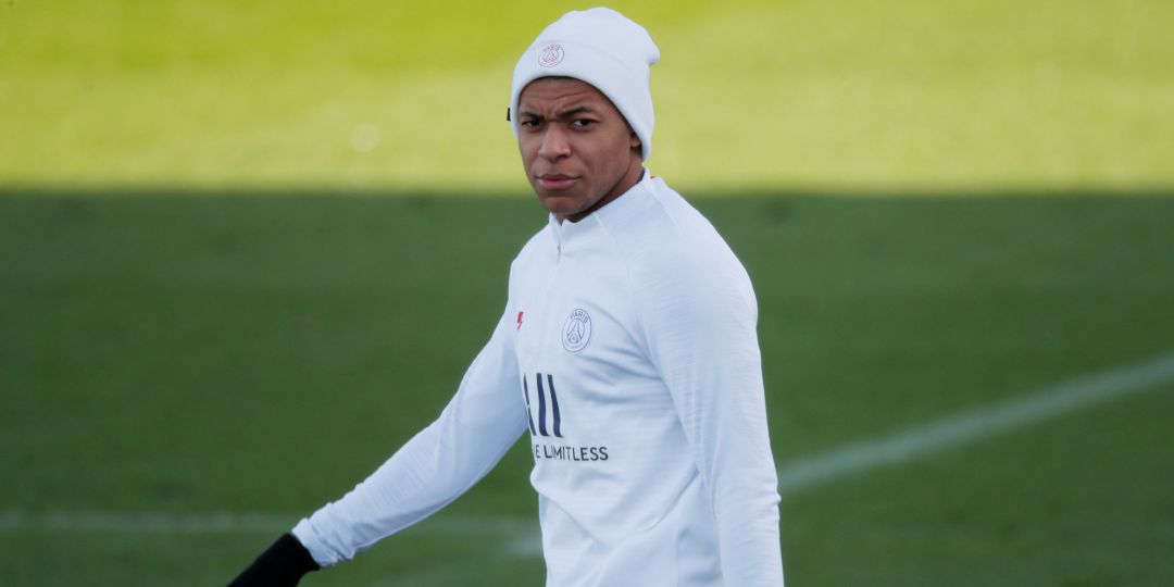 Kylian Mbappé, durante un entrenamiento con el París Saint-Germain Kylian Mbappé, durante un entrenamiento con el París Saint-Germain
