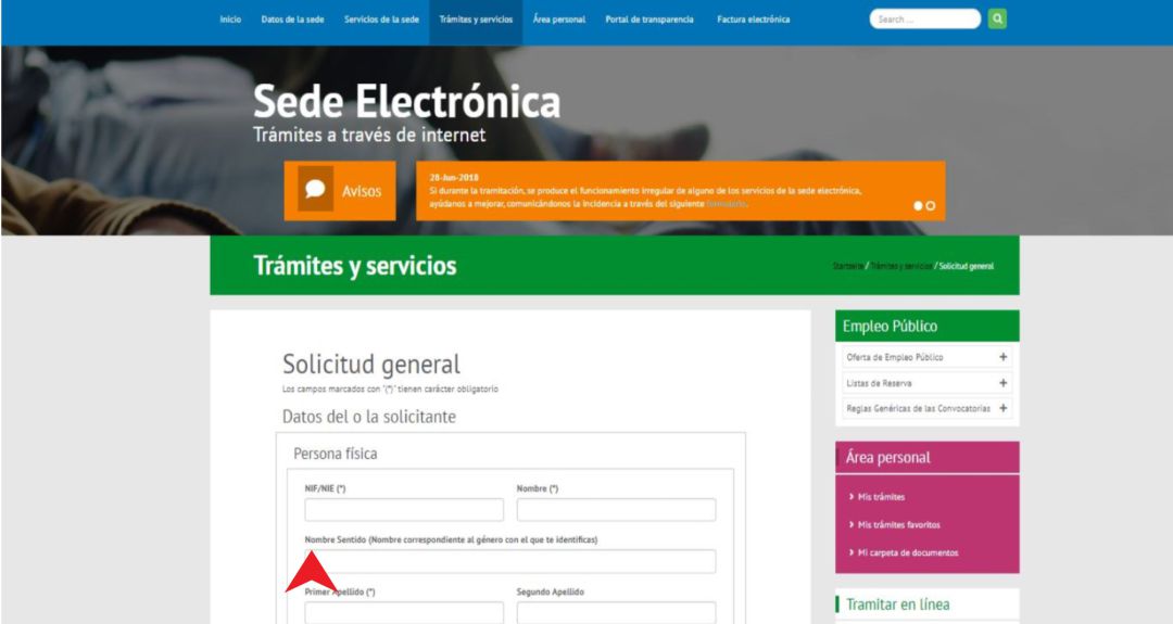 Formulario del Cabildo de Tenerife adaptado Formulario del Cabildo de Tenerife adaptado