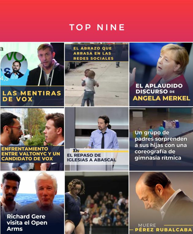 Las nueve publicaciones más populares de la Cadena SER en Instagram. Las nueve publicaciones más populares de la Cadena SER en Instagram.