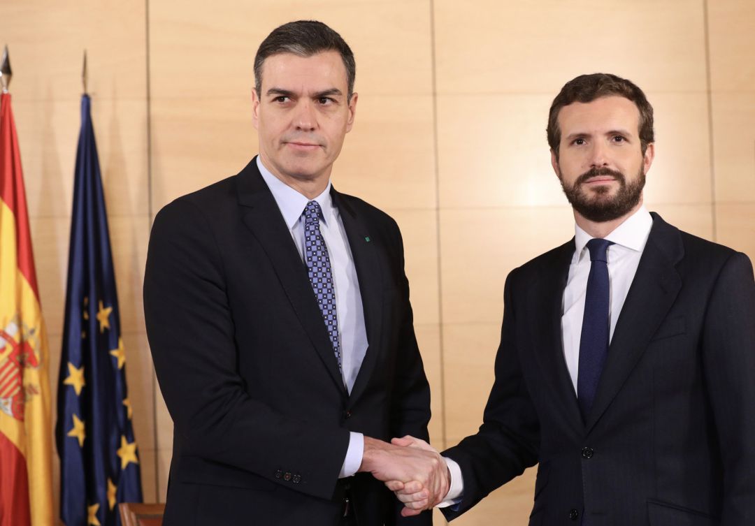 El líder del PSOE, Pedro Sánchez, y el líder del PP, Pablo Casado El líder del PSOE, Pedro Sánchez, y el líder del PP, Pablo Casado
