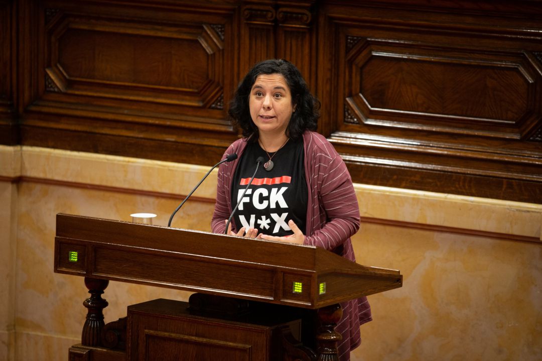 La diputada de Catalunya En Comú Podem, Susana Segovia, durante su intervención en una sesión plenaria del Parlament La diputada de Catalunya En Comú Podem, Susana Segovia, durante su intervención en una sesión plenaria del Parlament