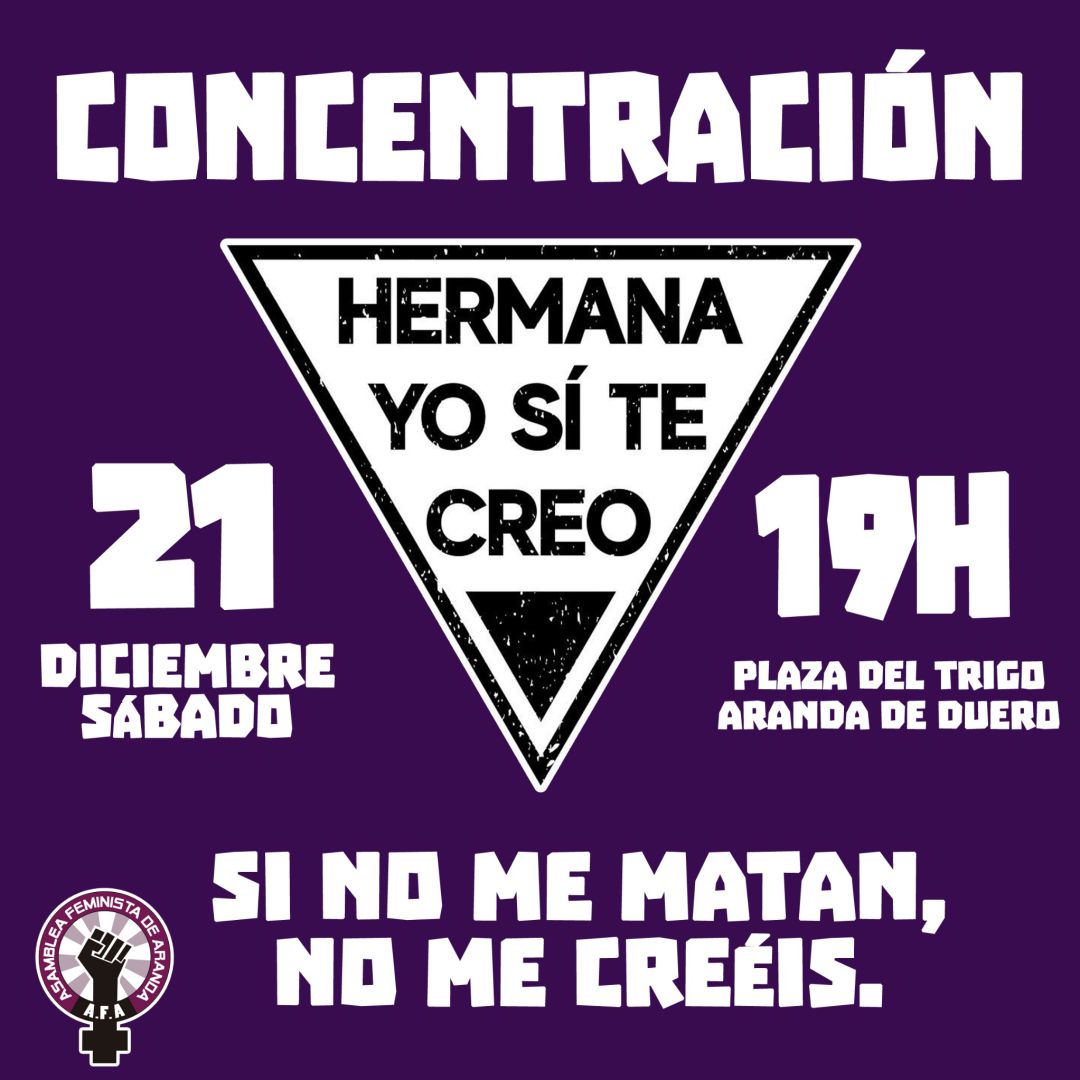 La Asamblea Feminista de Aranda convoca una concentración de apoyo a la víctima del 'Caso Arandina' La Asamblea Feminista de Aranda convoca una concentración de apoyo a la víctima del 'Caso Arandina'