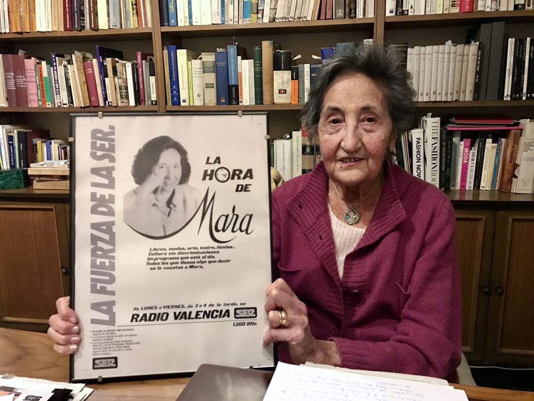 Mara Calabuig, "la dama de la radio" en una foto de archivo de marzo de 2017 con 90 años Mara Calabuig, "la dama de la radio" en una foto de archivo de marzo de 2017 con 90 años
