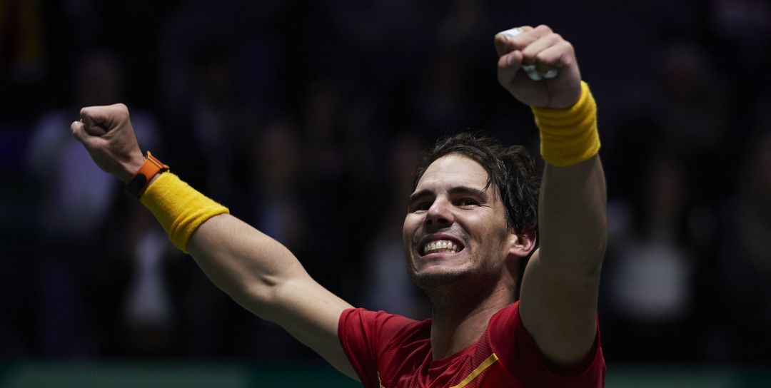 Rafa Nadal celebra la victoria en la Copa Davis en Madrid Rafa Nadal celebra la victoria en la Copa Davis en Madrid