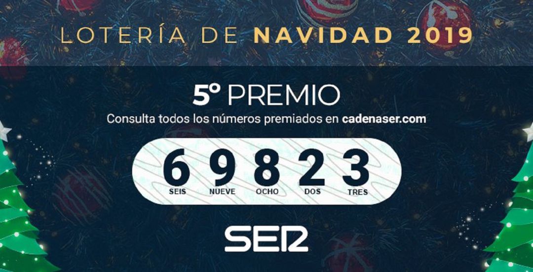 El 69.823, quinto premio del Sorteo de Navidad, cae en su mayor parte en Bilbao y deja casi 5 millones El 69.823, quinto premio del Sorteo de Navidad, cae en su mayor parte en Bilbao y deja casi 5 millones