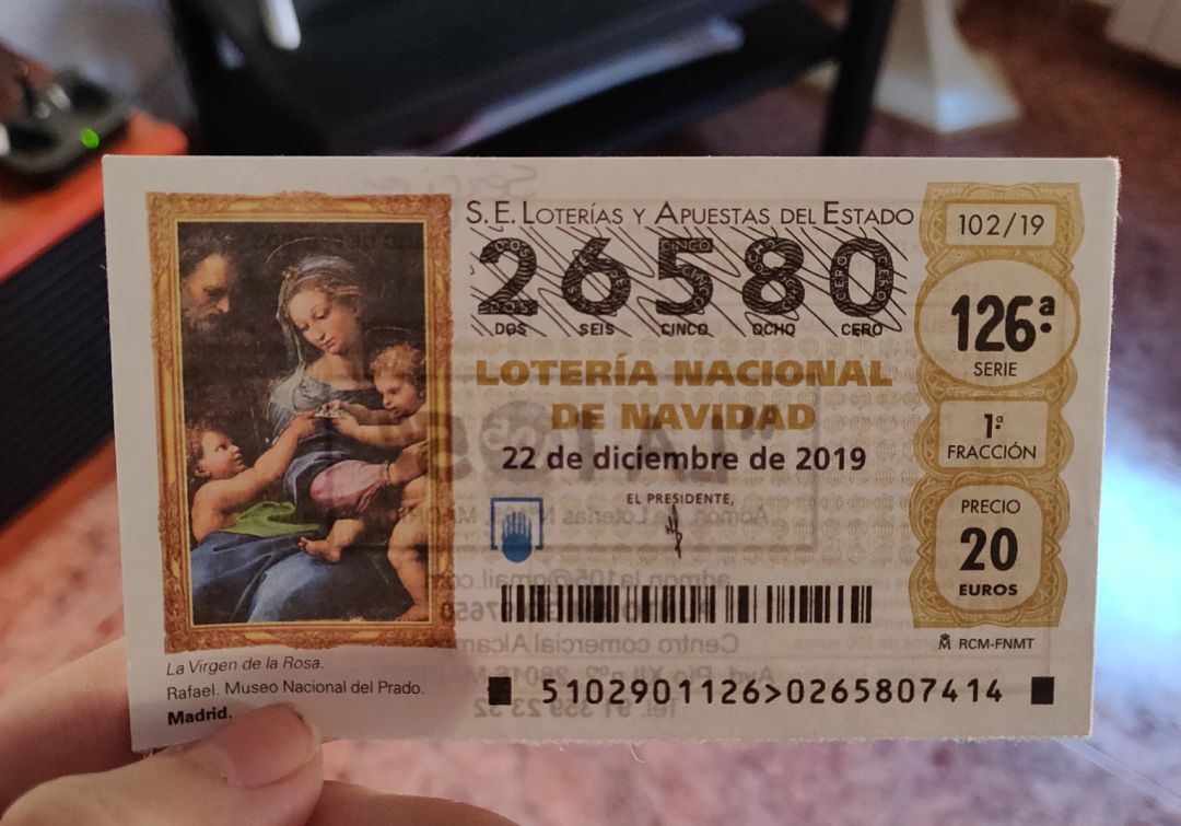 El número que juega Sergio y que se parece mucho al Gordo de este 2019 El número que juega Sergio y que se parece mucho al Gordo de este 2019