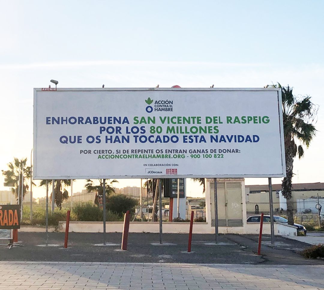 Acción Contra el Hambre busca la solidaridad de San Vicent del Raspeig tras el Gordo Acción Contra el Hambre busca la solidaridad de San Vicent del Raspeig tras el Gordo