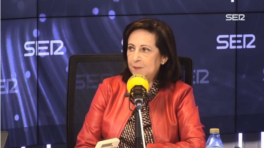 Margarita Robles, ministra de Defensa en funciones, durante su entrevista en Cadena Ser Margarita Robles, ministra de Defensa en funciones, durante su entrevista en Cadena Ser
