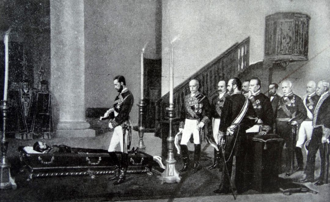 Amadeo I mirando el cuerpo de Juan Prim Amadeo I mirando el cuerpo de Juan Prim