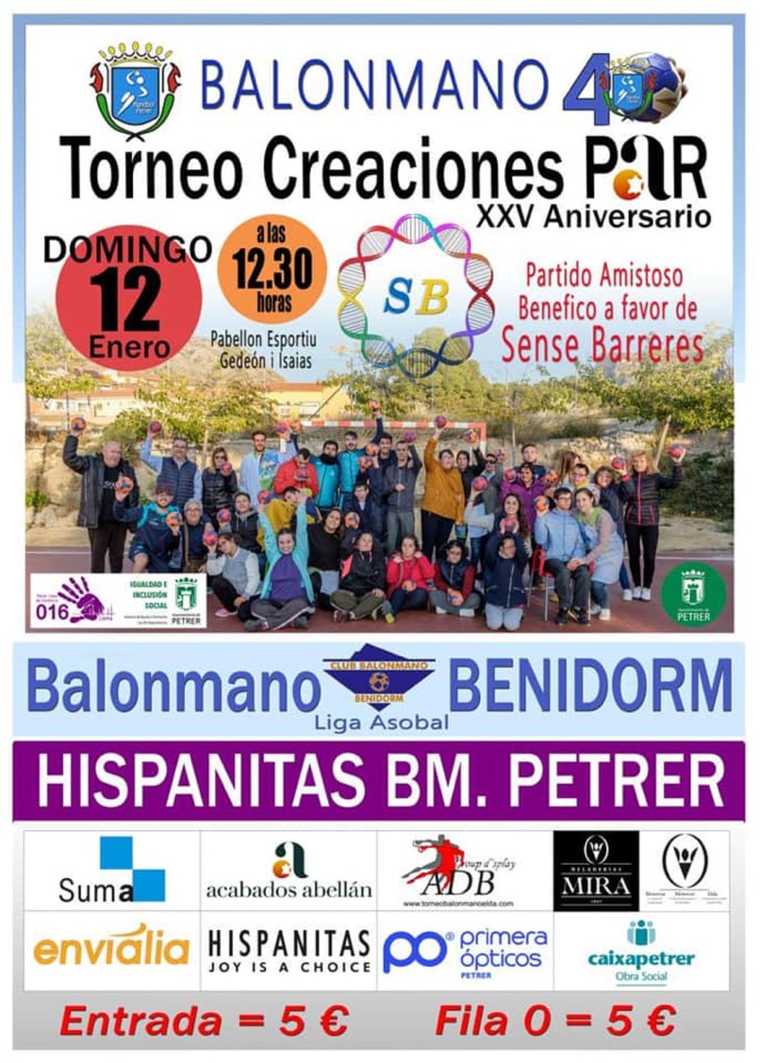 El encuentro será benéfico a favor de Sense Barreres El encuentro será benéfico a favor de Sense Barreres