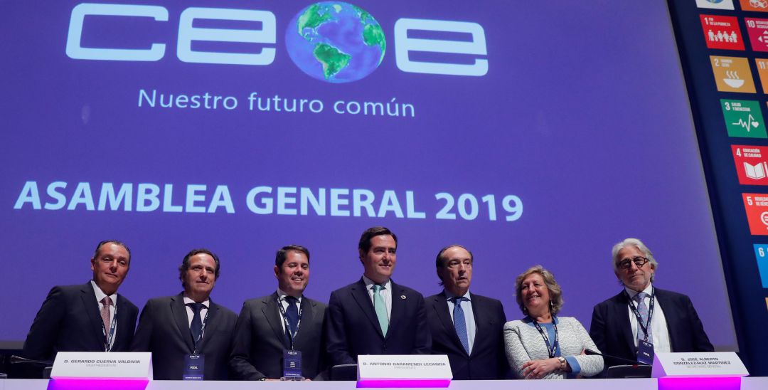El comité ejecutivo de la CEOE durante la última asamblea de la patronal El comité ejecutivo de la CEOE durante la última asamblea de la patronal