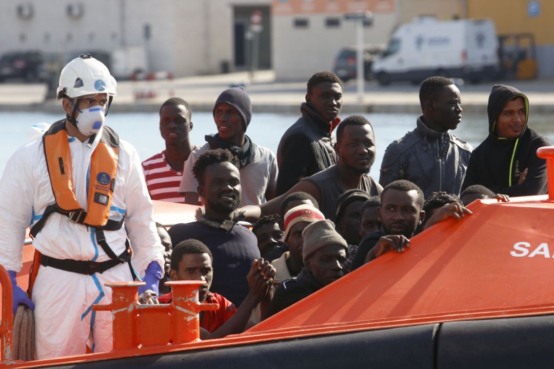 Llegada al puerto Málaga de 75 personas el pasado mes de octubre. Llegada al puerto Málaga de 75 personas el pasado mes de octubre.