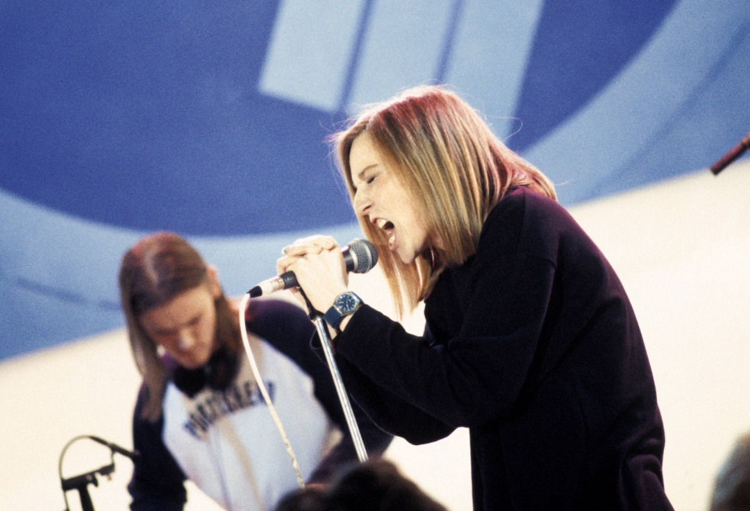 Portishead durante una actuación en 1995 Portishead durante una actuación en 1995
