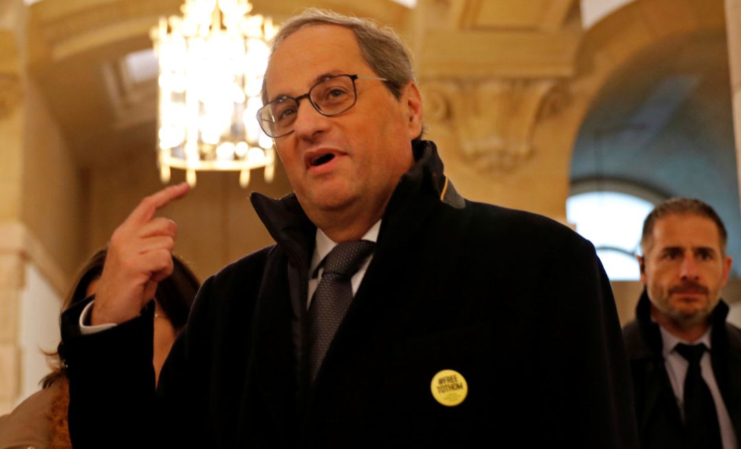 Quim Torra entrando al Parlament. Quim Torra entrando al Parlament.