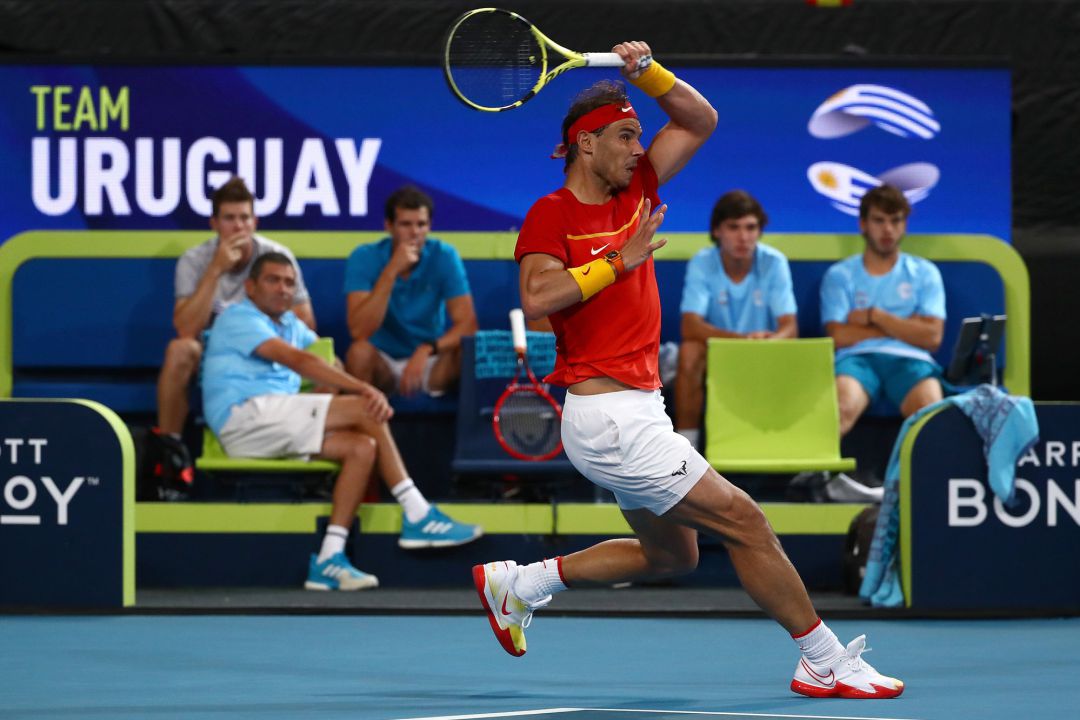 Nadal, en acción contra Cuevas Nadal, en acción contra Cuevas