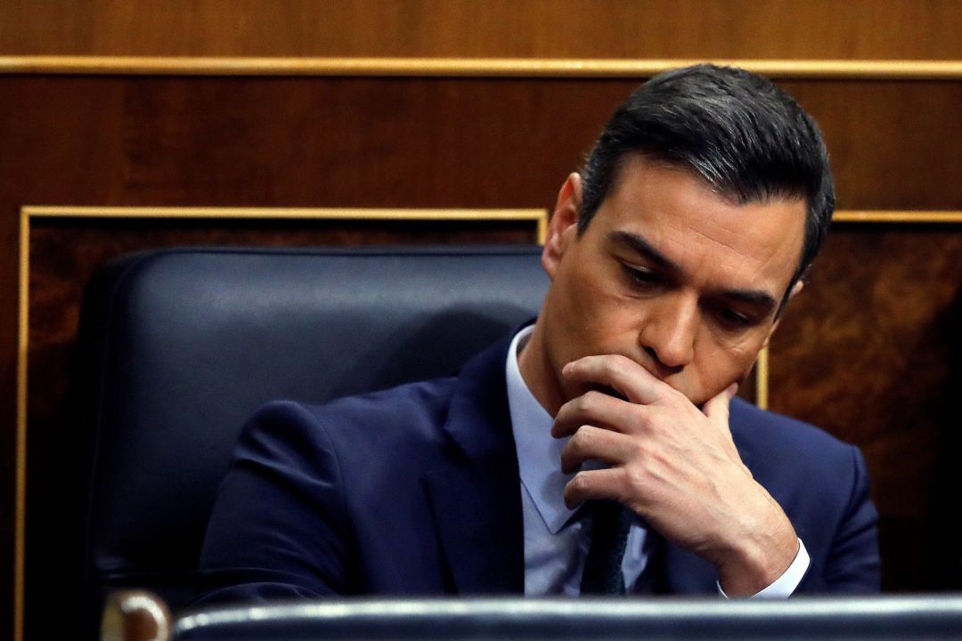El candidato a la Presidencia del Gobierno, Pedro Sánchez, durante la segunda jornada del debate de su investidura. El candidato a la Presidencia del Gobierno, Pedro Sánchez, durante la segunda jornada del debate de su investidura.