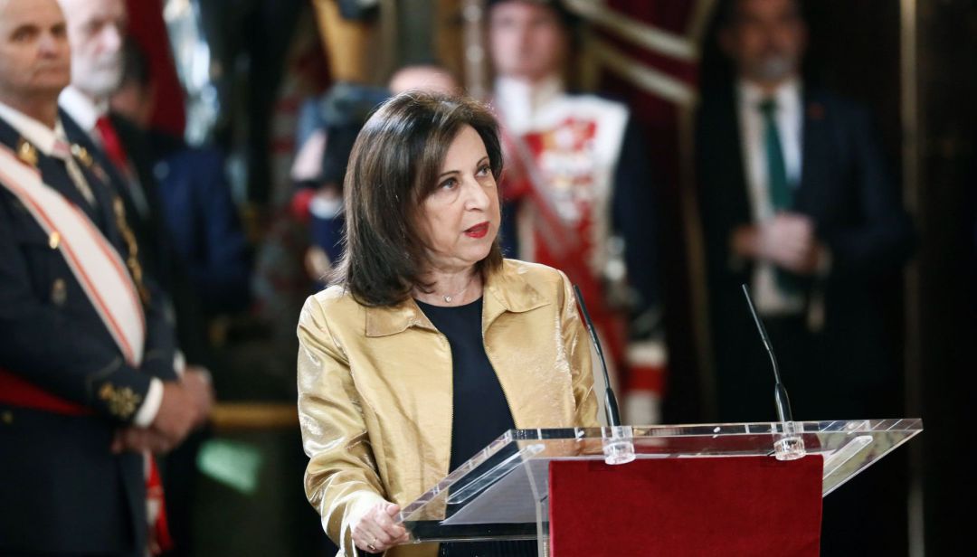 La ministra de Defensa y de Asuntos Exteriores en funciones, Margarita Robles, interviene en la celebración de la Pascua Militar de 2020 en el Palacio Real de Madrid. La ministra de Defensa y de Asuntos Exteriores en funciones, Margarita Robles, interviene en la celebración de la Pascua Militar de 2020 en el Palacio Real de Madrid.