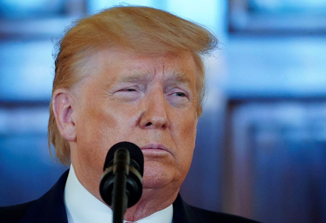 Donald Trump, durante la lectura del comunicado. Donald Trump, durante la lectura del comunicado.