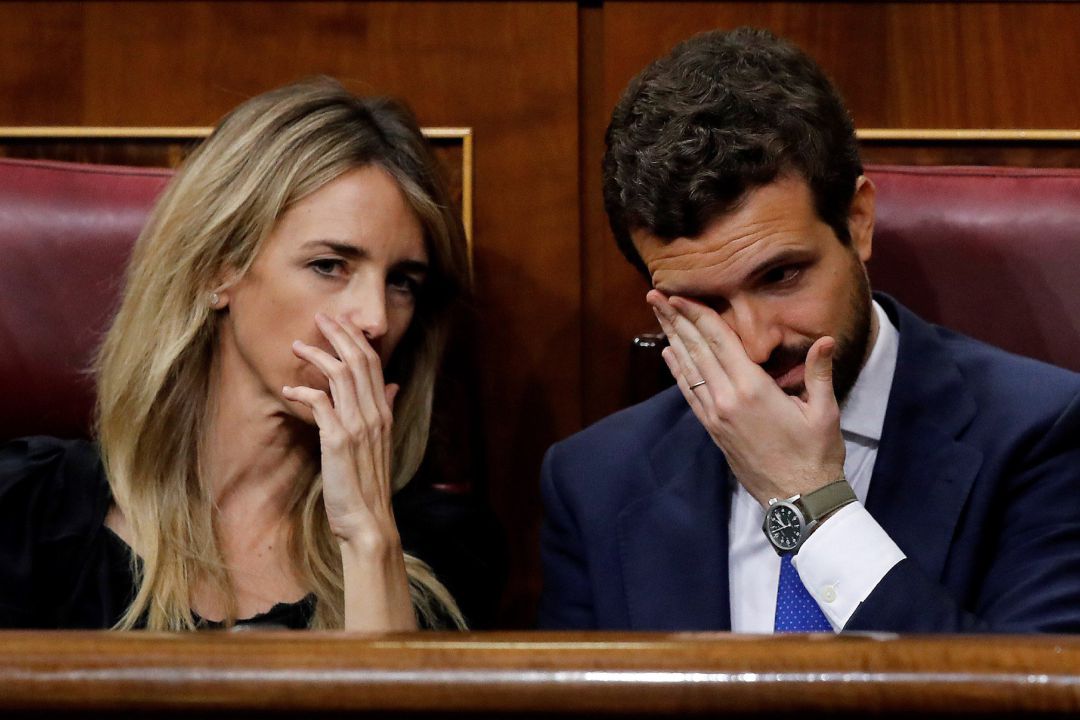 El líder del PP, Pablo Casado, y la portavoz del partido, Cayetana Álvarez de Toledo El líder del PP, Pablo Casado, y la portavoz del partido, Cayetana Álvarez de Toledo