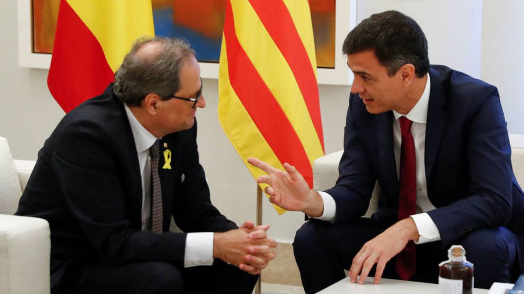 Imagen de archivo de Pedro Sánchez y Quim Torra Imagen de archivo de Pedro Sánchez y Quim Torra
