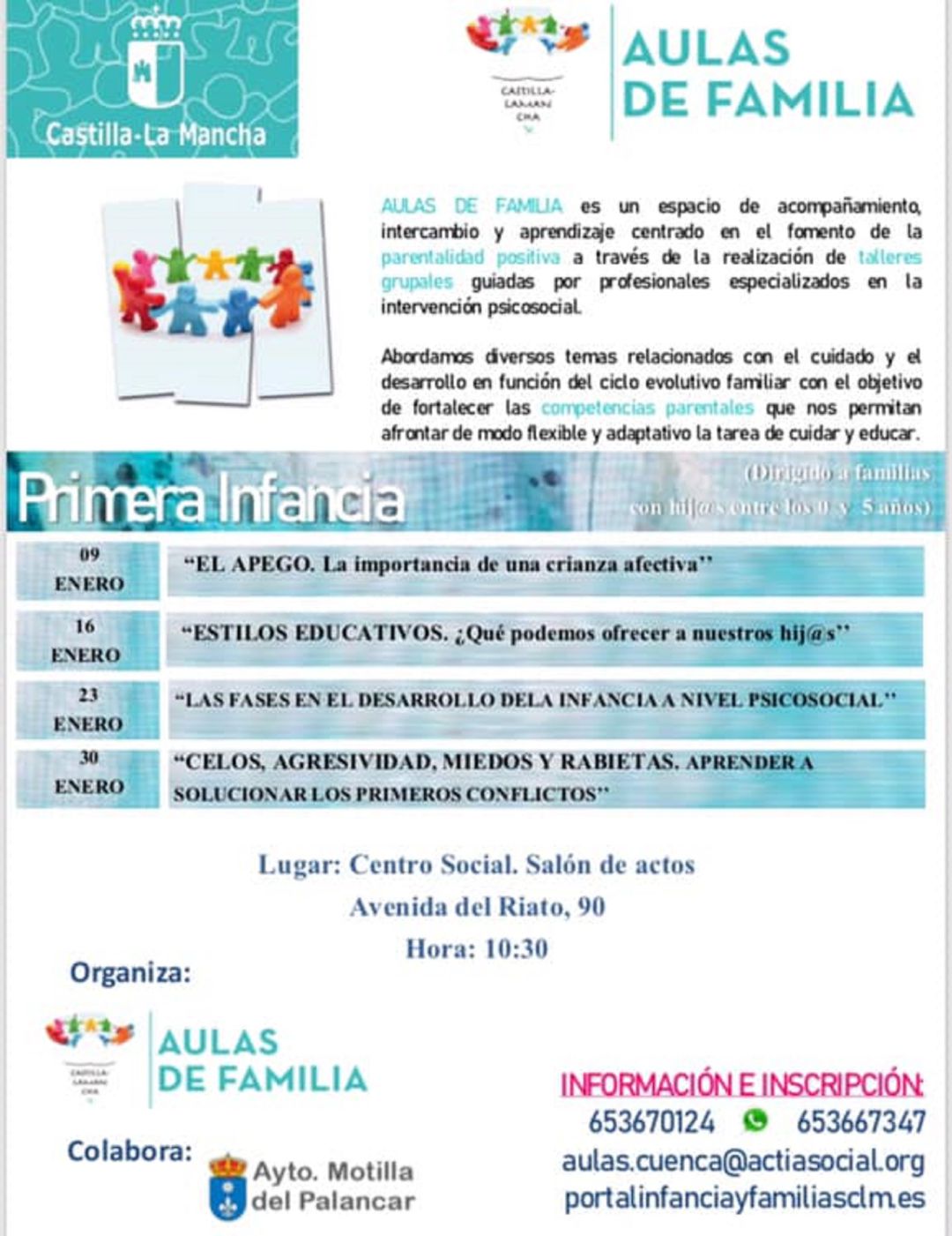 Cartel del taller "Aulas de Familia" Cartel del taller "Aulas de Familia"
