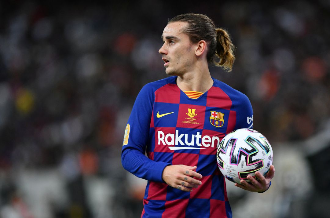 Griezmann, durante las semifinales de la Supercopa de España ante el Atlético Griezmann, durante las semifinales de la Supercopa de España ante el Atlético