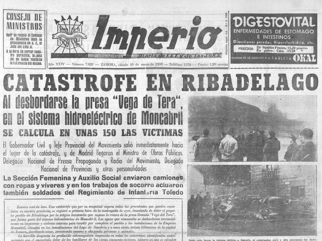 Portada del diario Imperio del 10 de enero de 1959 Portada del diario Imperio del 10 de enero de 1959