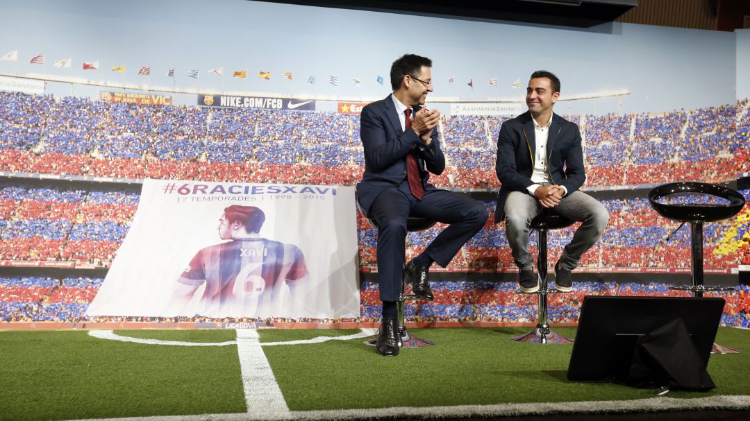 Xavi y Bartomeu, en la despedida del de Terrassa Xavi y Bartomeu, en la despedida del de Terrassa