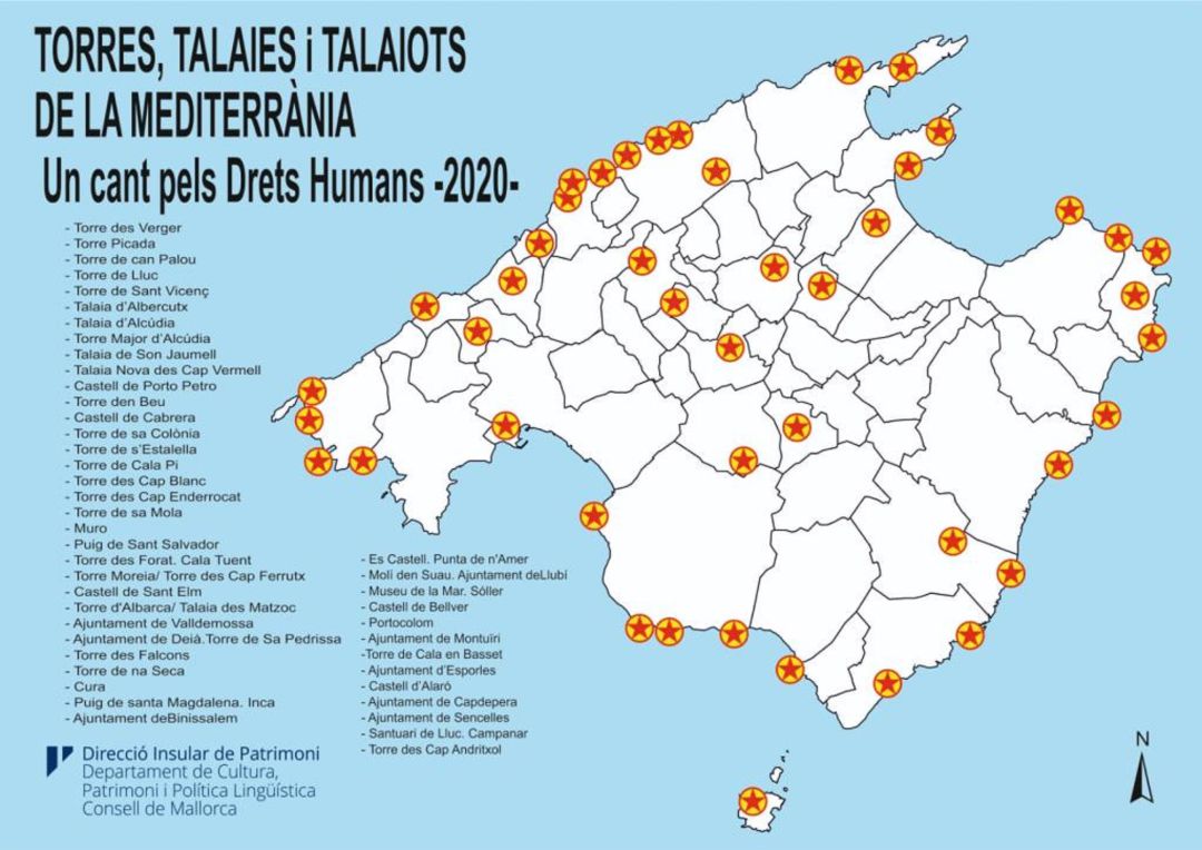 Encendido de torres, atalayas y talayots de Mallorca por los derechos humanos Encendido de torres, atalayas y talayots de Mallorca por los derechos humanos