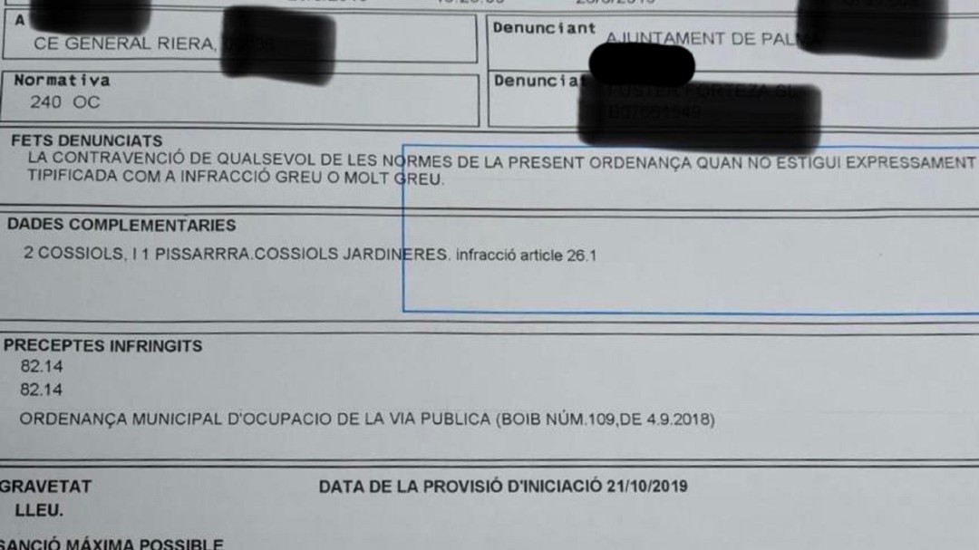 PIMECO lamenta la multa de Cort a un establecimiento por tener macetas en la entrada