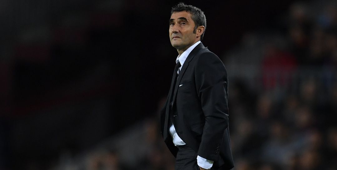Ernesto Valverde, durante un partido del Fútbol Club Barcelona Ernesto Valverde, durante un partido del Fútbol Club Barcelona