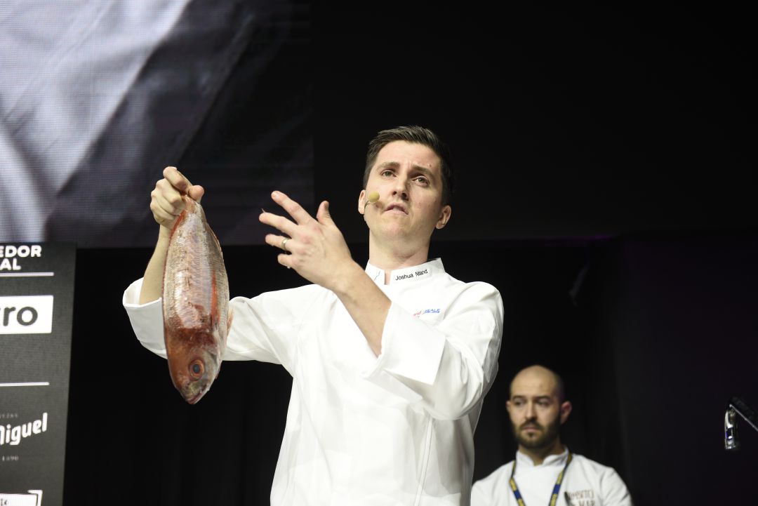 Josh Niland, en la ponencia sobre la maduración de los pescados. Josh Niland, en la ponencia sobre la maduración de los pescados.