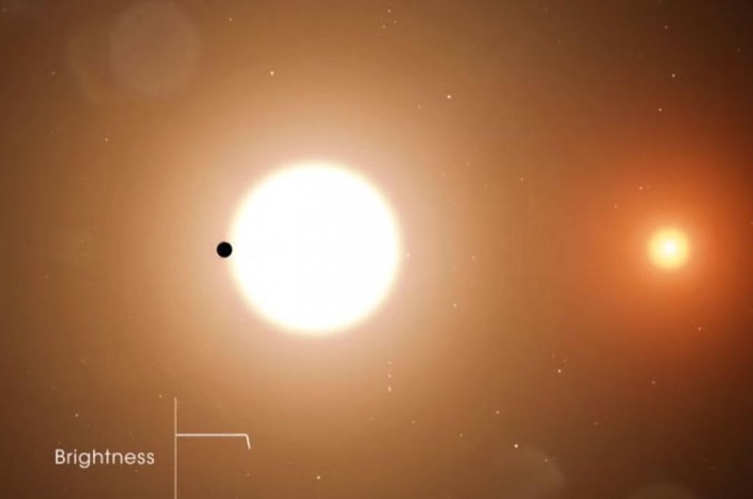 Ilustración de la NASA del planeta TOI 1338 b Ilustración de la NASA del planeta TOI 1338 b
