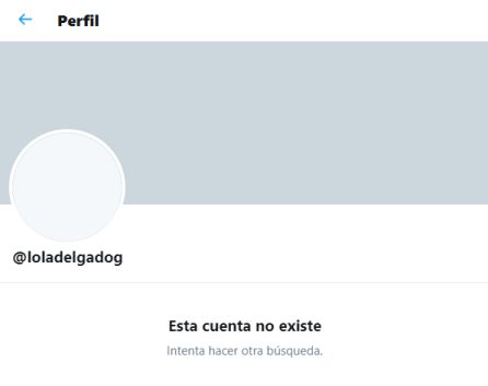 Pantallazo de lo que queda de la cuenta de Dolores Delgado Pantallazo de lo que queda de la cuenta de Dolores Delgado