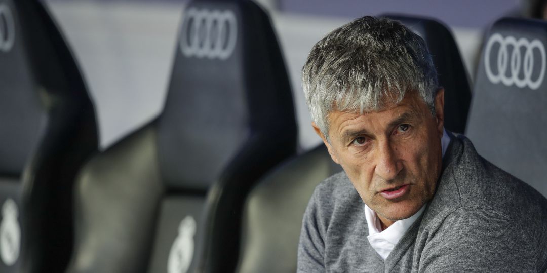 Quique Setién, durante su último encuentro con el Betis en el Bernabéu Quique Setién, durante su último encuentro con el Betis en el Bernabéu