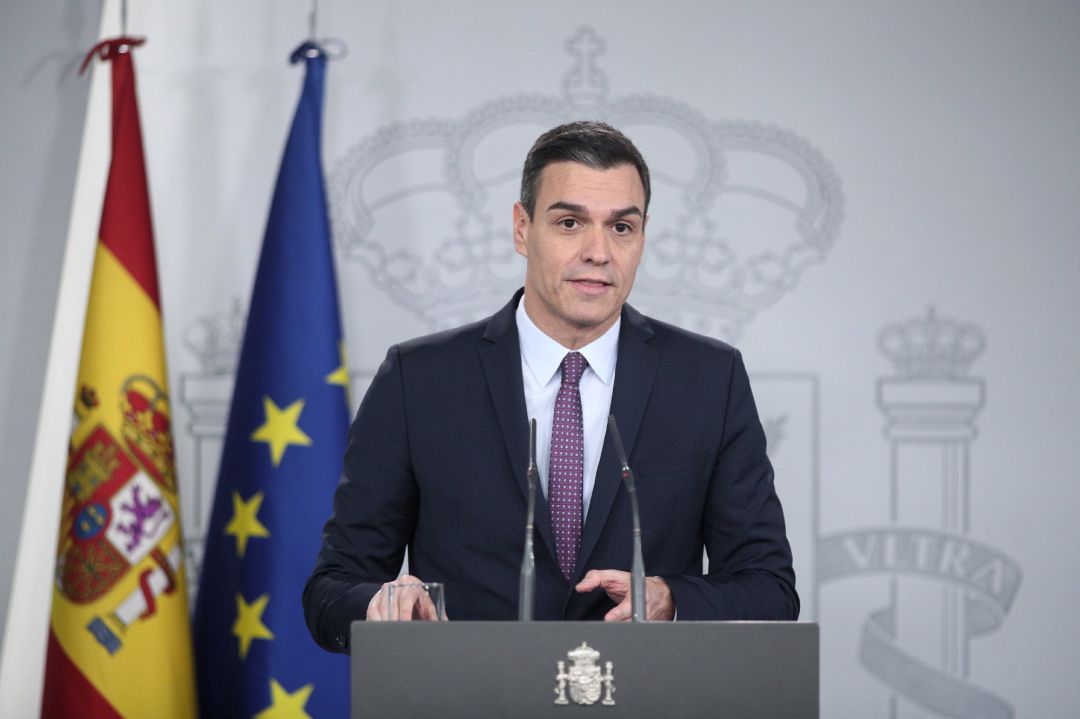 El presidente del Gobierno, Pedro Sánchez, en rueda de prensa tras la primera reunión del consejo de ministros del Gobierno de coalición de PSOE y Unidas Podemos El presidente del Gobierno, Pedro Sánchez, en rueda de prensa tras la primera reunión del consejo de ministros del Gobierno de coalición de PSOE y Unidas Podemos